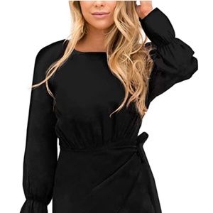 Relipop Black Wrap Dress